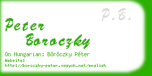 peter boroczky business card